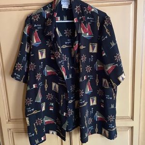 Nautical Mens Button Down Shirt